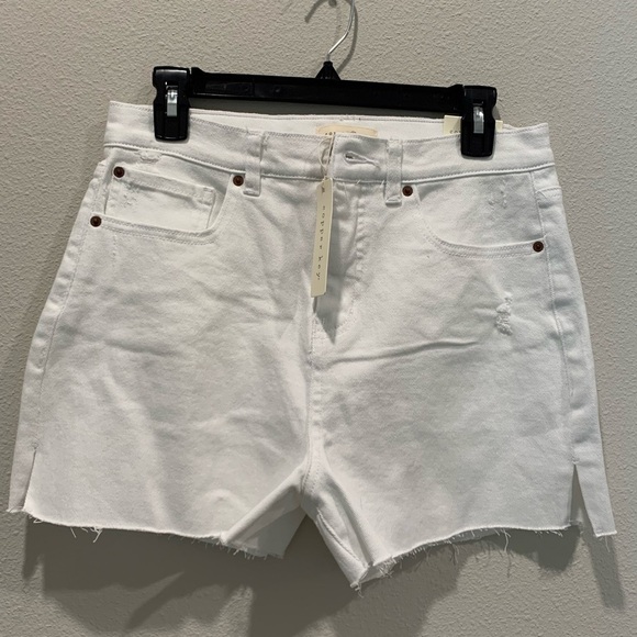 Copper Key Pants - NWT Copper Key White Denim Jean Shorts Raw Hem Jorts